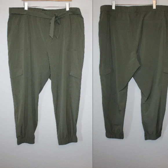 Banana Republic Tie Waist Cargo Jogger Pants Green Women's Size XXL H14705 - Picture 14 of 15